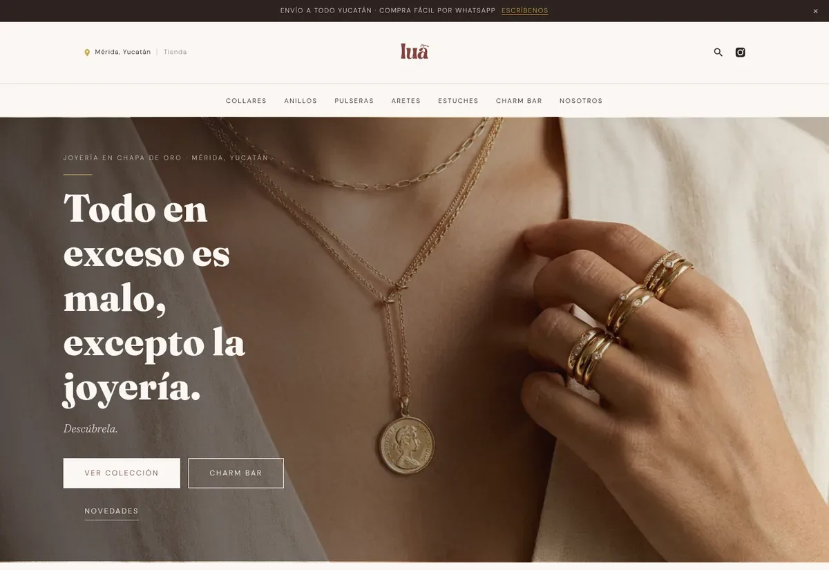 Portada de Lua Joyería en escritorio