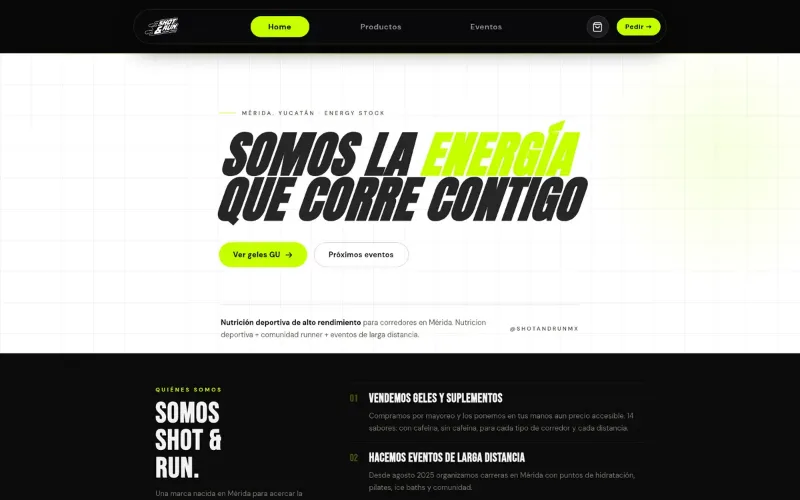 Portada del sitio de Shot & Run, Energy Stock